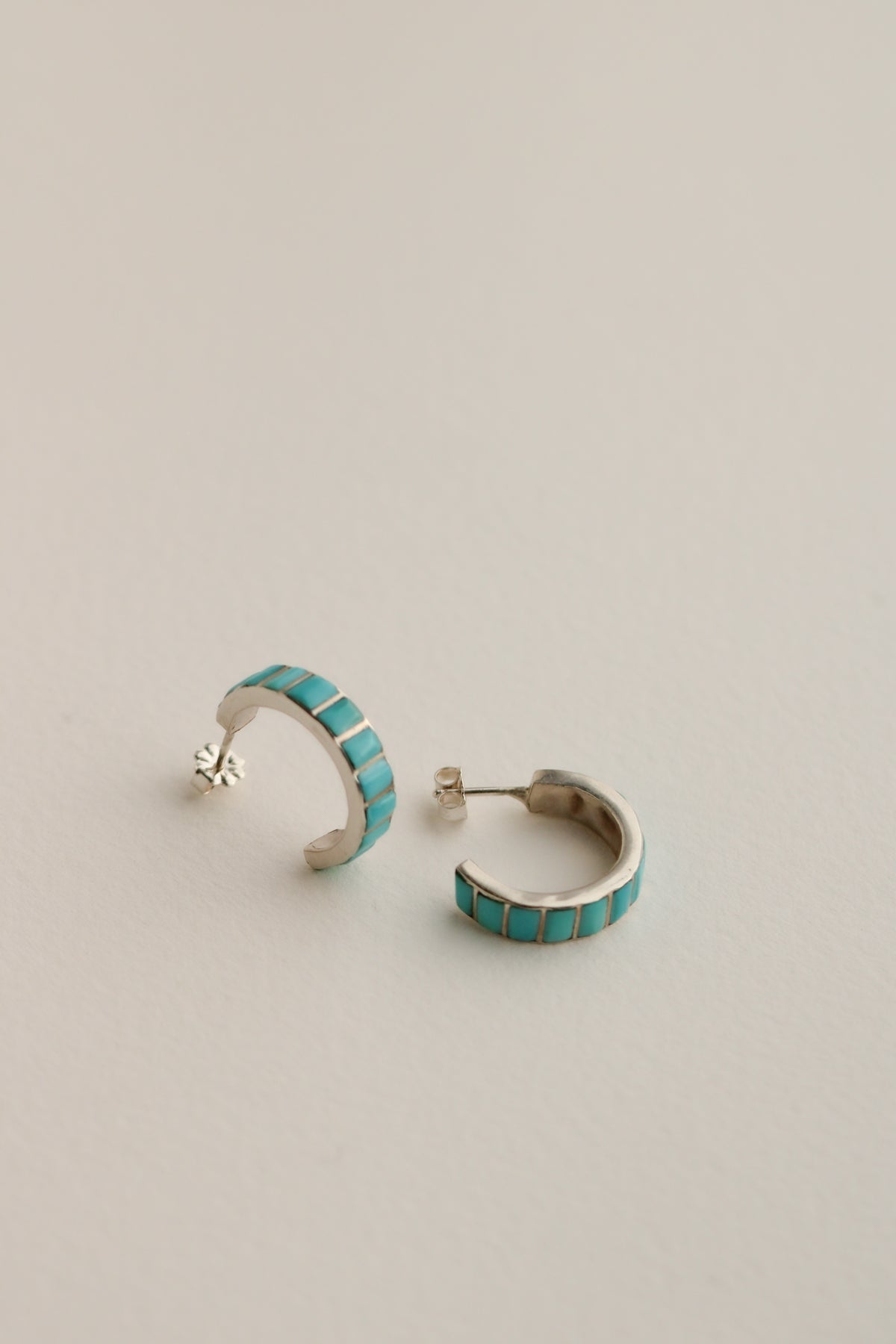 Sterling & Turquoise Hoops