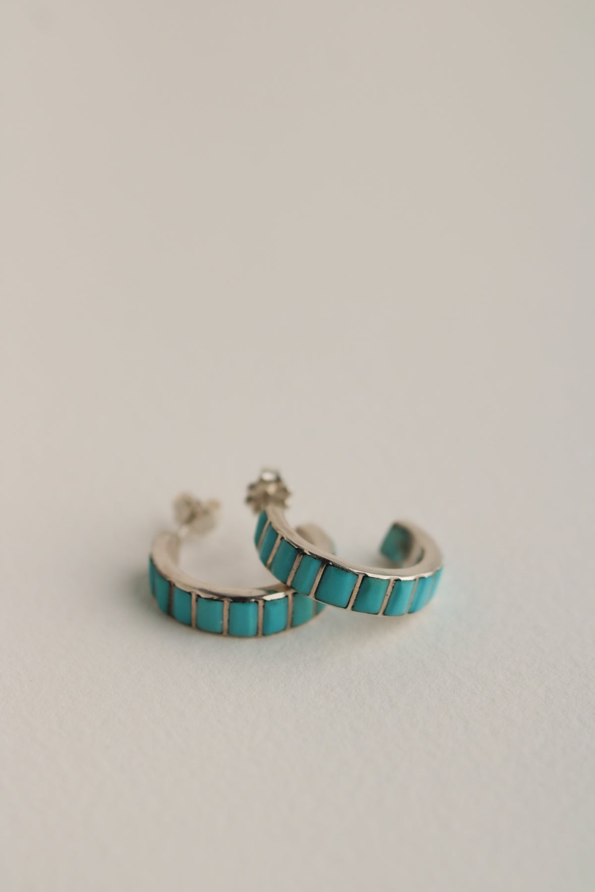 Sterling & Turquoise Hoops