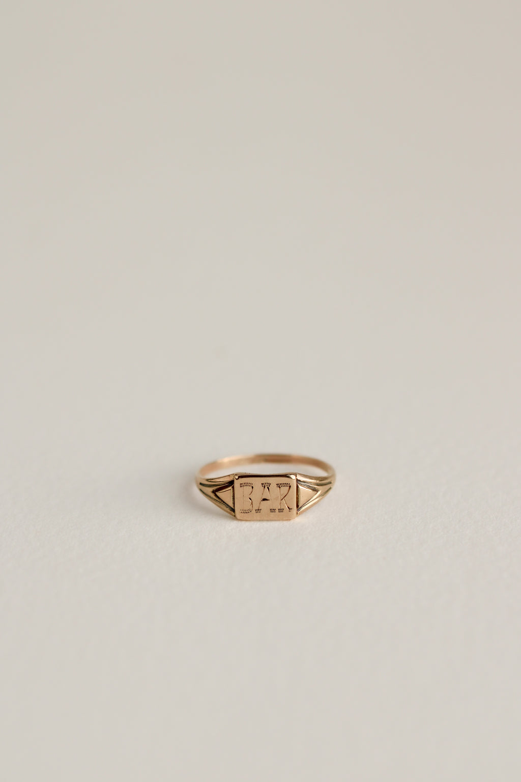 10k "BAR" Signet Ring