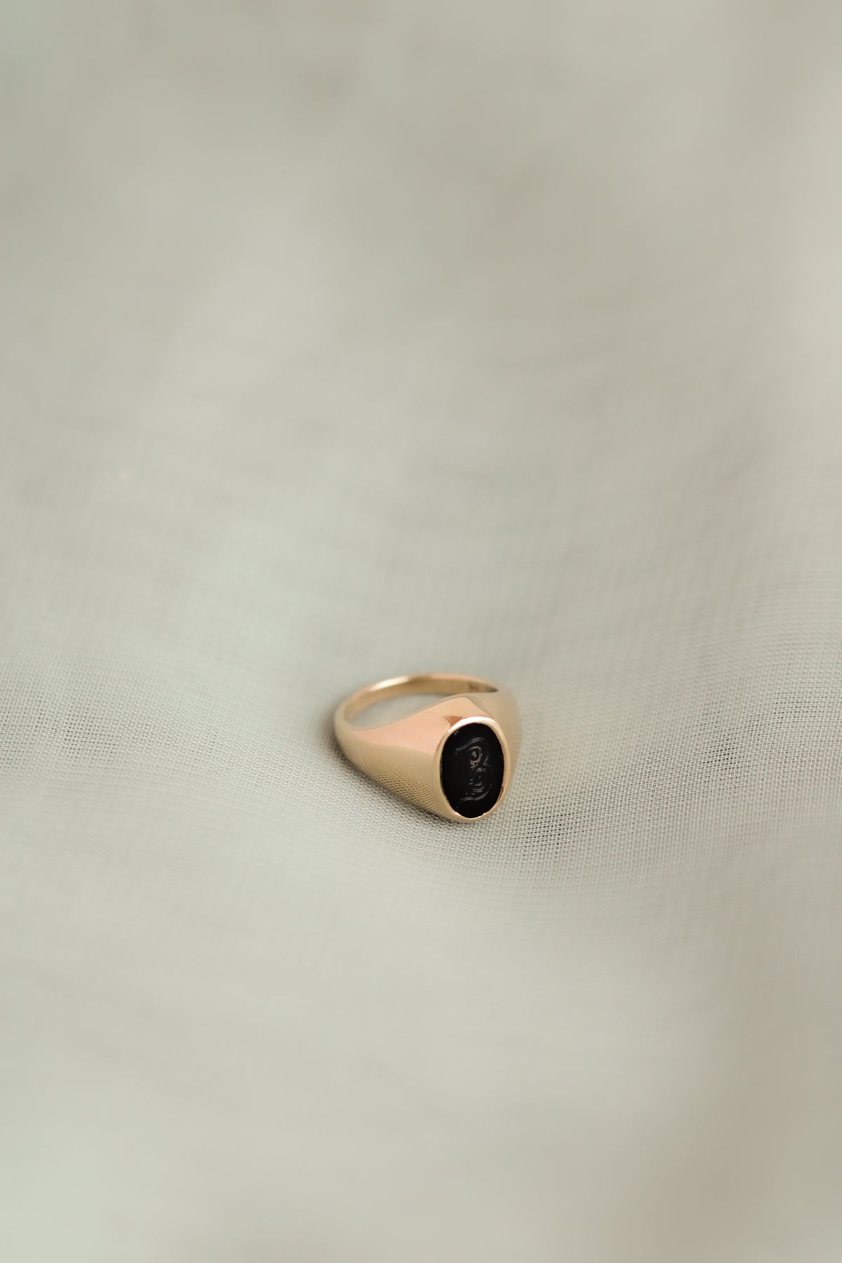 10k Onyx Pinky Ring