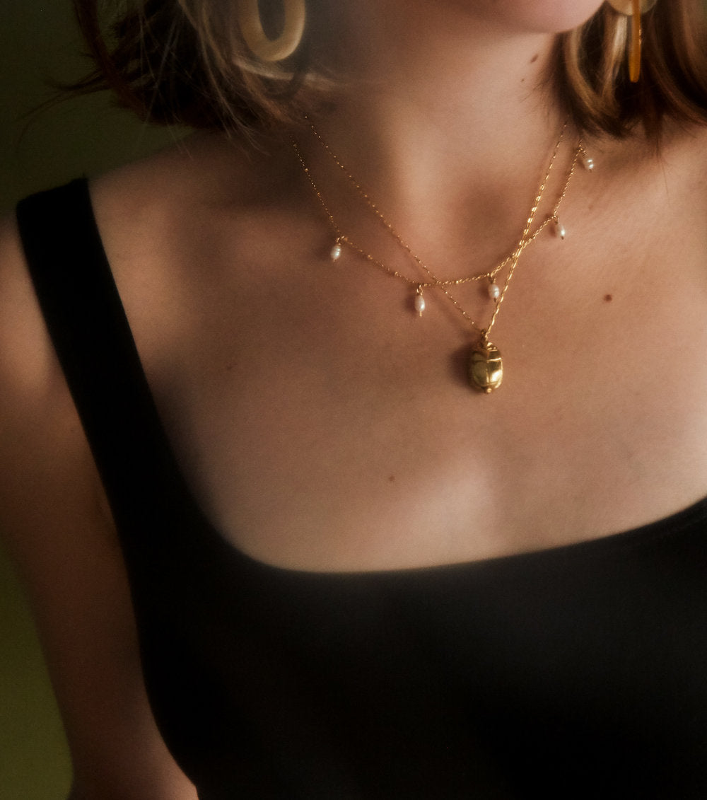 Pearl Tag Necklace