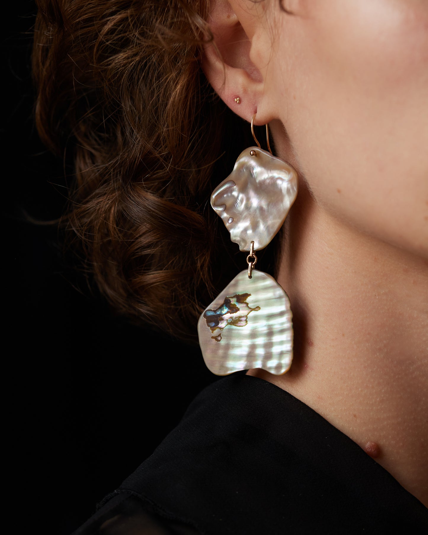 Abalone Fan Earrings