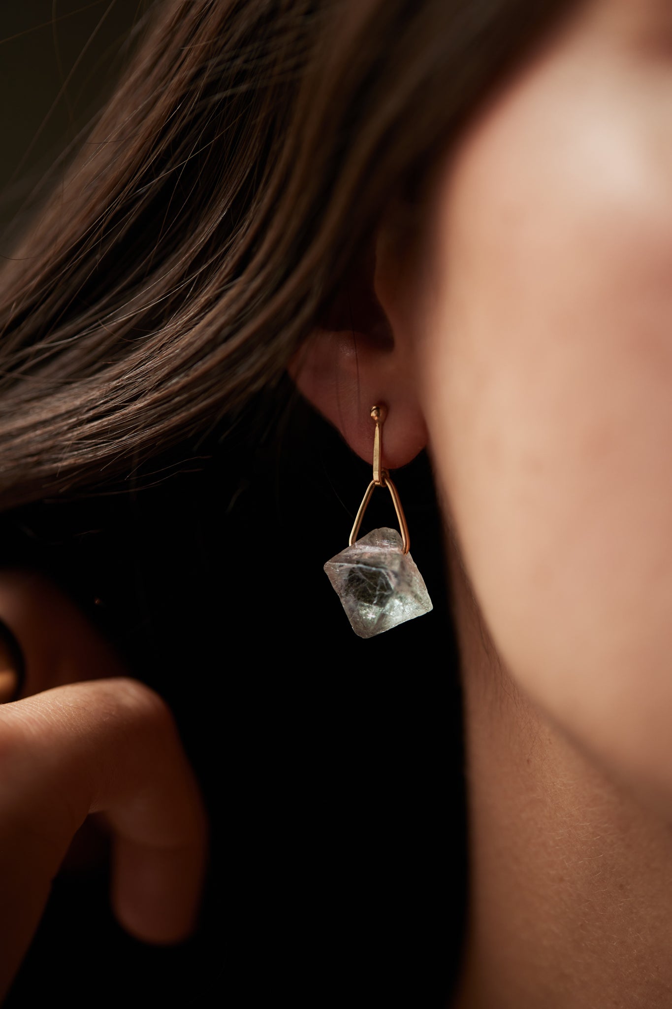 14k Fluorite Prism Earrings