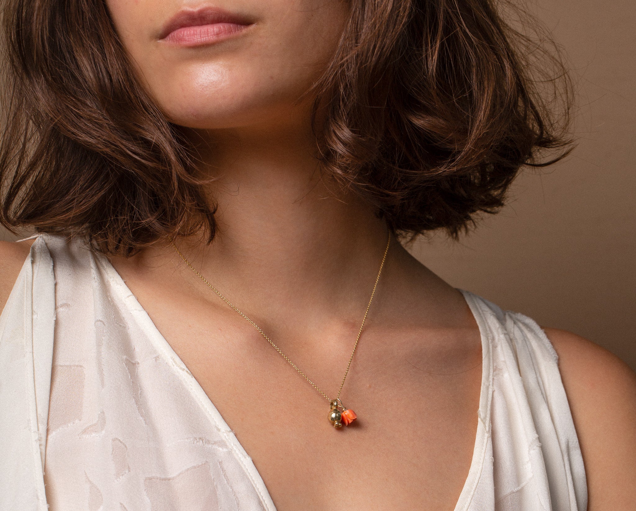 Coral Rosette Charm