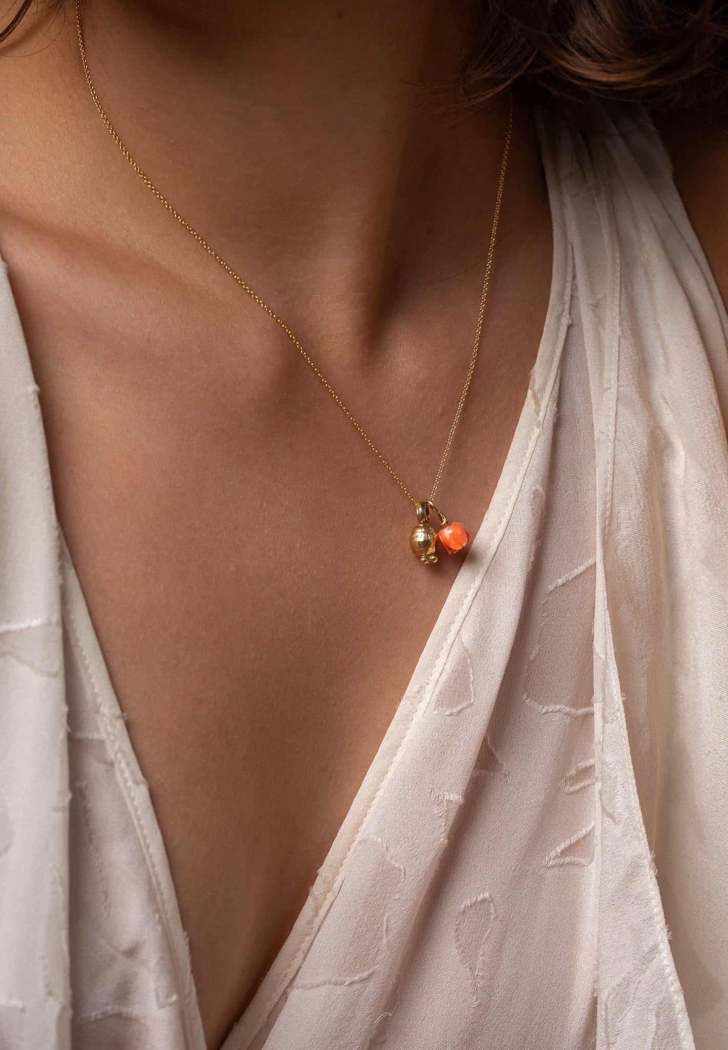 Coral Rosette Charm